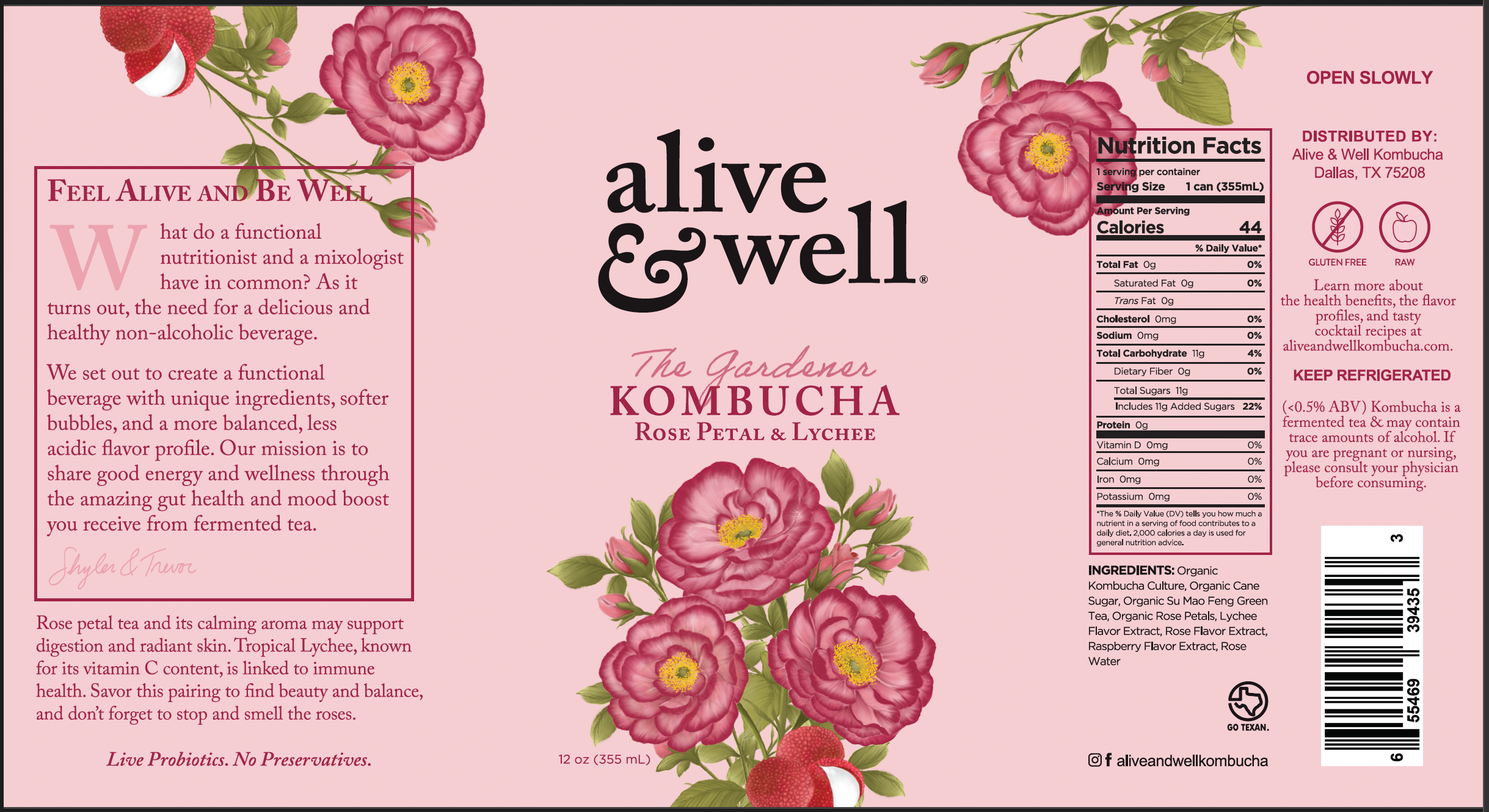 Rose Petal & Lychee Kombucha