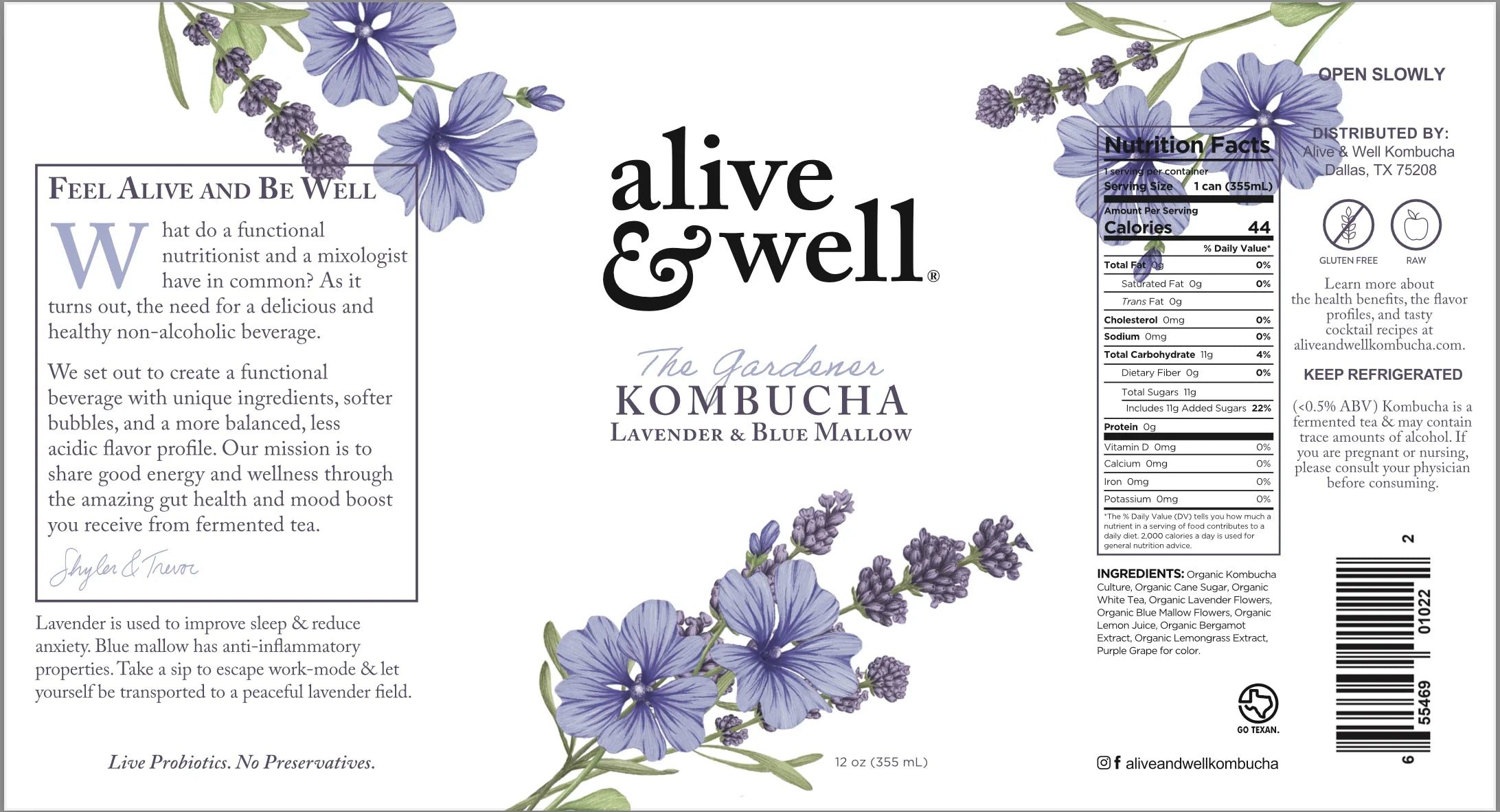 Lavender & Blue Mallow Kombucha
