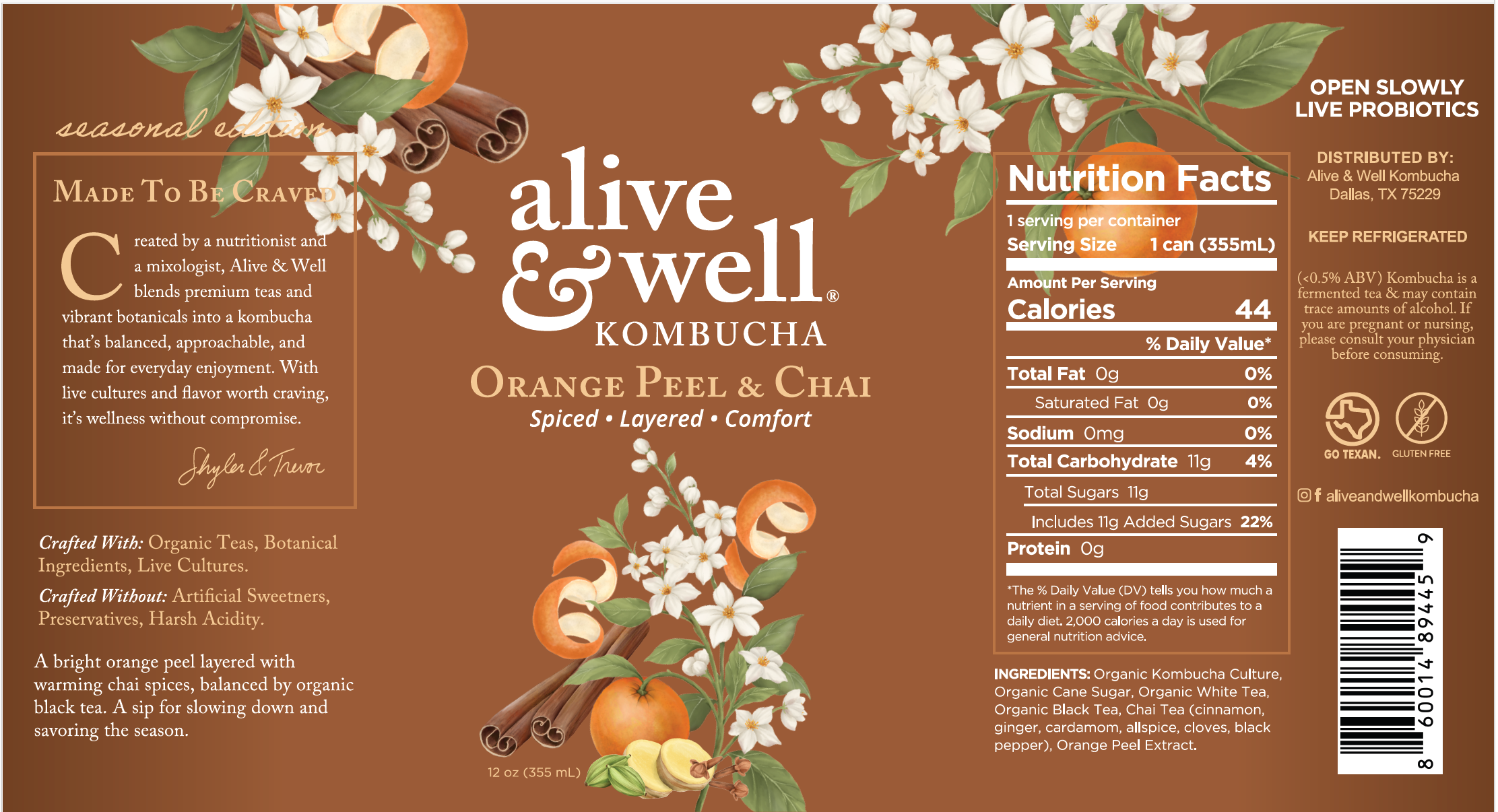 Orange Peel & Chai Seasonal - 6pk